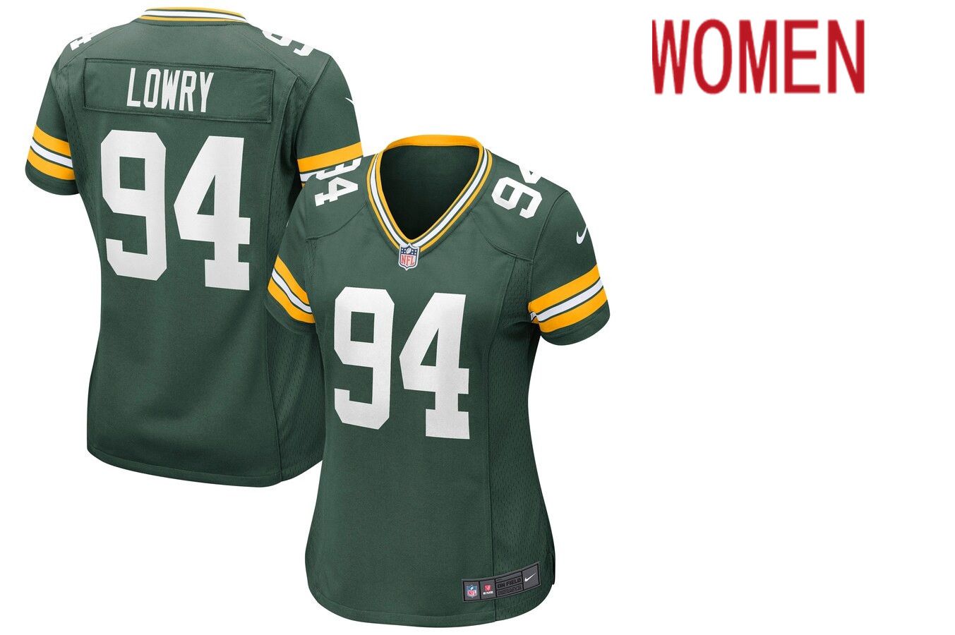 Women Green Bay Packers #94 Dean Lowry Nike Green Game NFL Jersey
